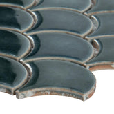 MSI Azul Scallop Glossy Glazed Ceramic Mesh-Mounted Mosaic Wall Tile